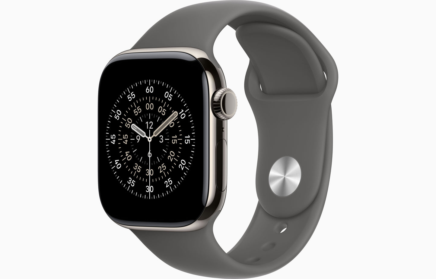 Apple Watch Series 11 GPS+Cellular 46mm Natural Titanium with Stone Grey Sports Band - S/M
