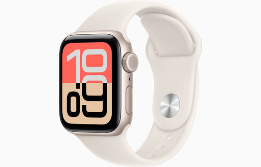Apple Watch SE3 GPS+Cellular 44mm Starlight Aluminium Case with Starlight Sports Band - S/M