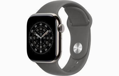 Apple Watch Series 11 GPS+Cellular 42mm Natural Titanium Case with Stone Grey Sports Band - S/M
