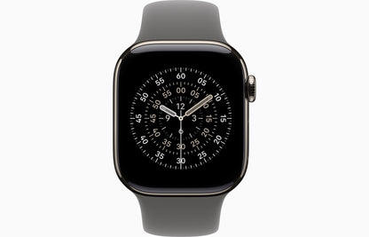 Apple Watch Series 11 GPS+Cellular 42mm Natural Titanium Case with Stone Grey Sports Band - S/M