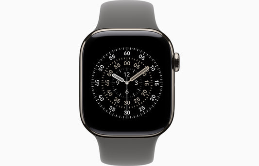 Apple Watch Series 11 GPS+Cellular 42mm Natural Titanium Case with Stone Grey Sports Band - S/M