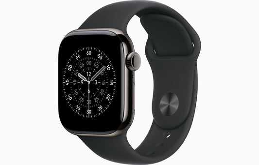 Apple Watch Series 11 GPS+Cellular 42mm Slate Titanium Case with Black Sports Band - M/L