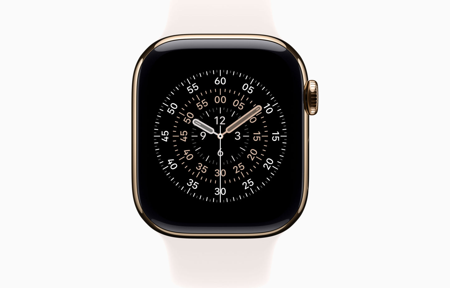 Apple Watch Series 11 GPS+Cellular 42mm Gold Titanium Case with Light Blush Sports Band - M/L