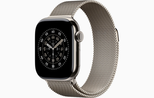 Apple Watch Series 11 GPS+Cellular 46mm Natural Titanium Case with Natural Milanese Loop - S/M