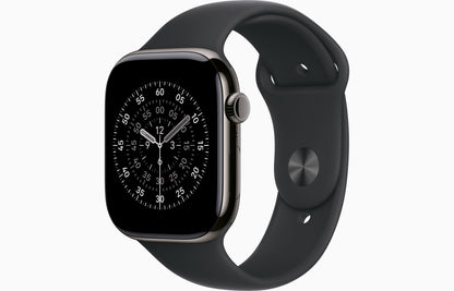 Apple Watch Series 11 GPS +Cellular 46mm Slate Titanium Case with Black Sports Band - M/L